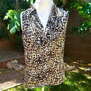 Tahari Sleeveless  Print Blouse Size S
